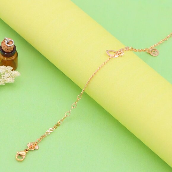"Trendy Rose Gold Anklet with Charms, XPAL1043 - Picture 6 of 12